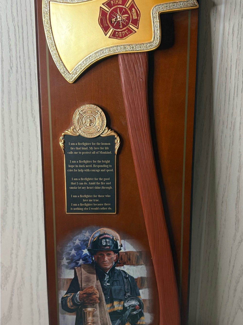 The Bradford Exchange Firefighter Tribute Wall Plaque with Decorative Axe